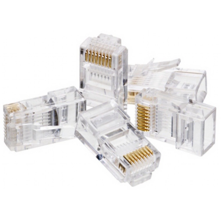 100X Conector Rj45 Cat.5e 8 Vias Macho Plug Rj45 | Shopee Brasil