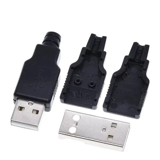 10x Conector Usb Tipo A Macho Com Capa Para Montar