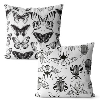 Kit 2 capas de almofadas decorativa insetos