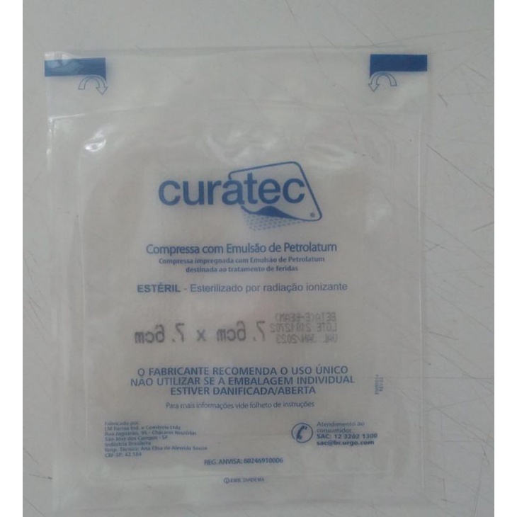 Curativo - Curatec - Compressa com Emulsão de Petrolatum unidade ...