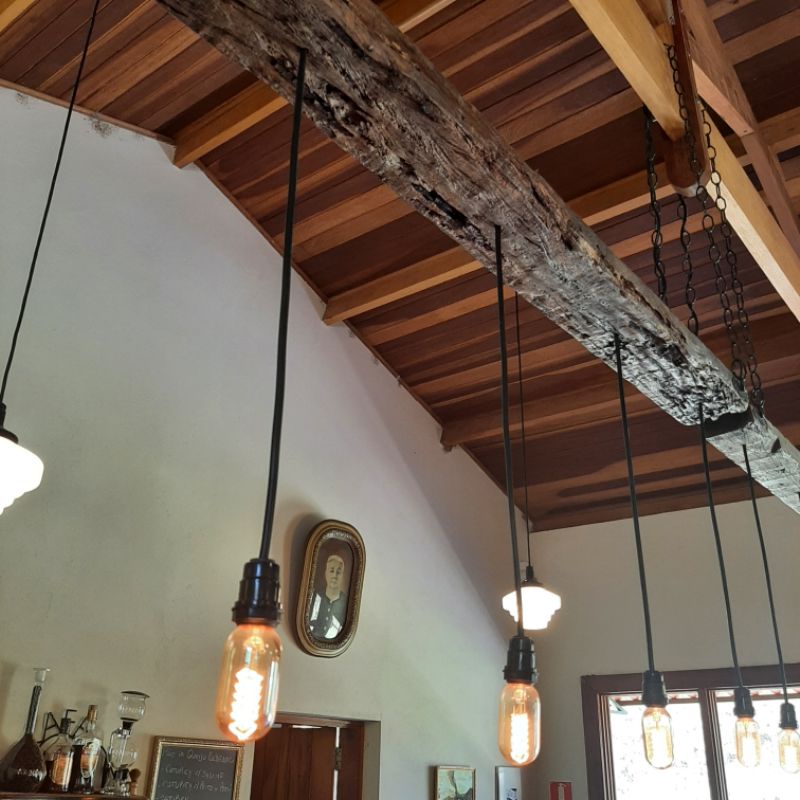 Kit 4 Pendentes cabo 2 metros luminária, lustre, bocal fio preto para cozinha americana balcão banheiro, decoração