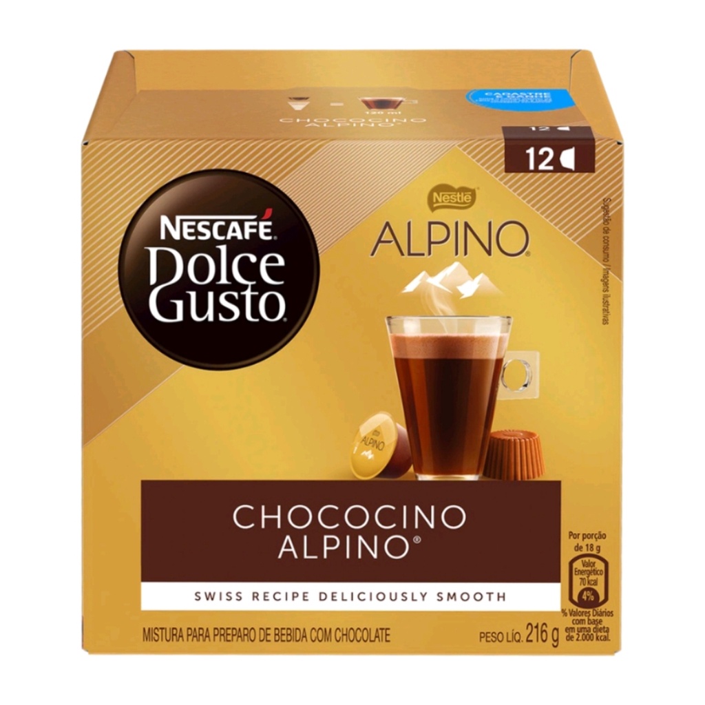 Cápsulas de Café Dolce Gusto ALPINO CHOCOCINO Caixa 12 Unidades