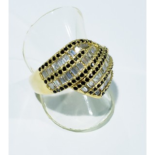 Anél Diva Semijoia Zirconia Ouro 18k