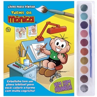 Turma da Mônica Livro para Pintar com Aquarela - Cebolinha