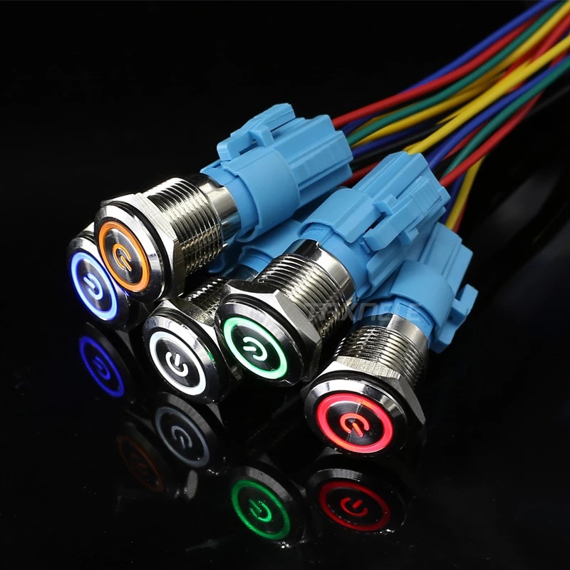 Botao Inox Liga Desliga Start LED 12v 16mm Com Trava | Shopee Brasil