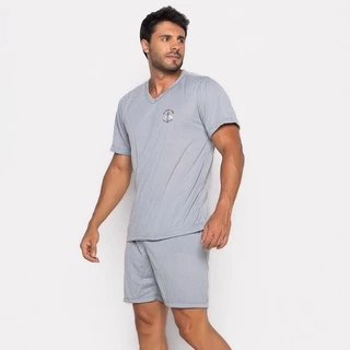 Pijama Bravaa Store Masculino Adulto Curto Verão Manga Curta E Short 008 em Oferta na Shopee