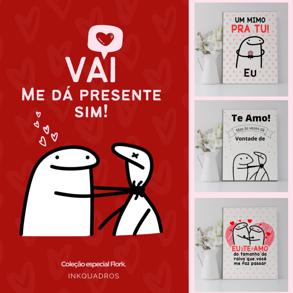 Almofada Decorativa Dia dos Namorados Meme Florks Para Ti - Fran Adesivos  de Parede