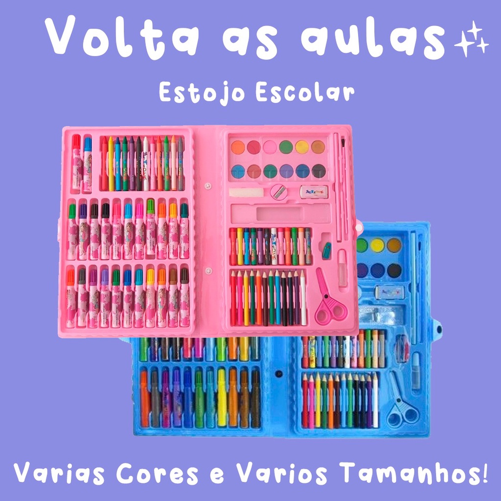 Kit Escolar Jardim Infantil Desenho E Pintura Arte 16 Peças - Shop Macrozao