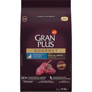Ração Gran Plus Gatos Gourmet Ovelha e Arroz Gatos Castrados 10kg