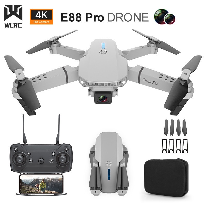 Drone Aérea Shooting E88pro 4k Hd Câmera Dupla Aeronave Fixo Alto Controle Remoto Brinquedo Modelo De Avião