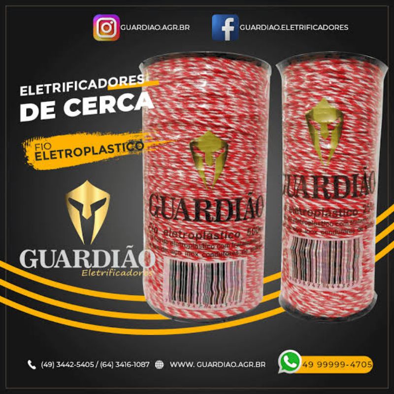 Fio Eletroplástico Para Cerca Eletrica Rural 500mt - Guardião