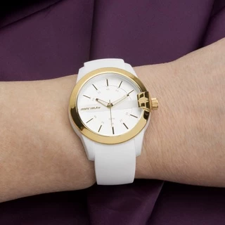 Relogio Feminino Branco Dourado Mormaii Esporte Original MOPC21JAG/8B