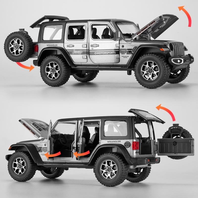 KLT 1 : 22 JEEP Wrangler Rubicon 4X4 Carro De Brinquedo Modelo De
