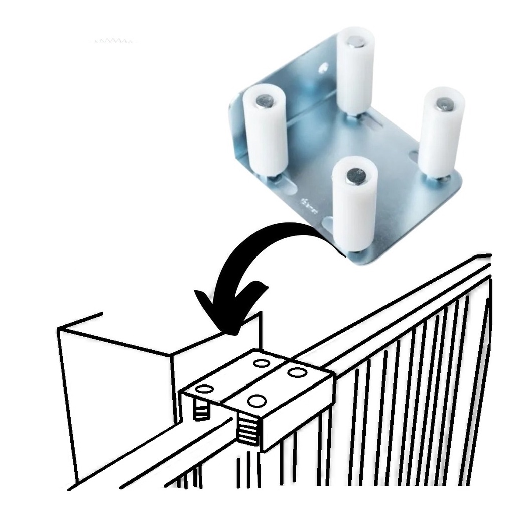 Rolo de poste de guia de portão deslizante, universal liso sem emperrar  Conjunto de suporte de guia de portão M12 para porta de enrolar