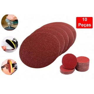 Kit Disco De Lixas Com Velcro 125mm Grão 24 a 200 10Pcs