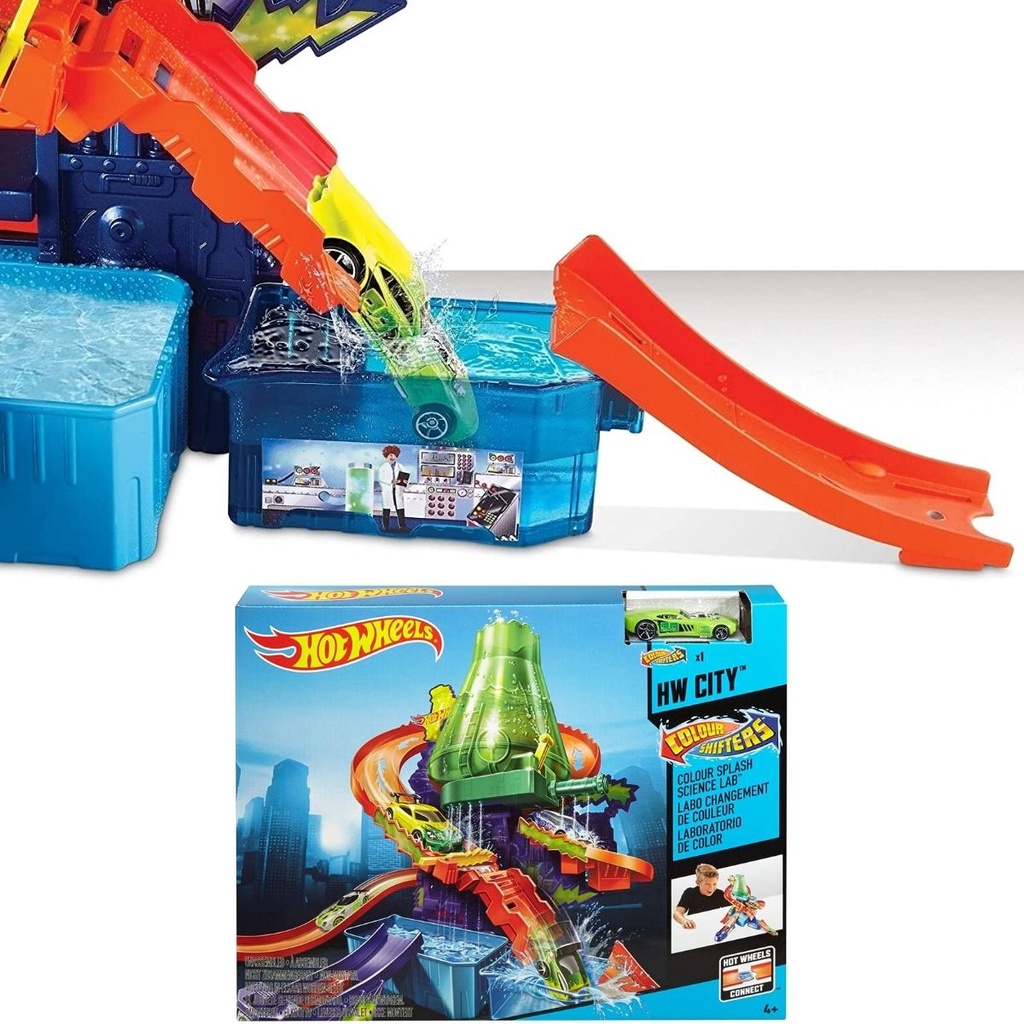 Pista Hot Wheels com Estação Cientifica Mattel/Hot Wheels Shifters Color  Splash Science Lab 