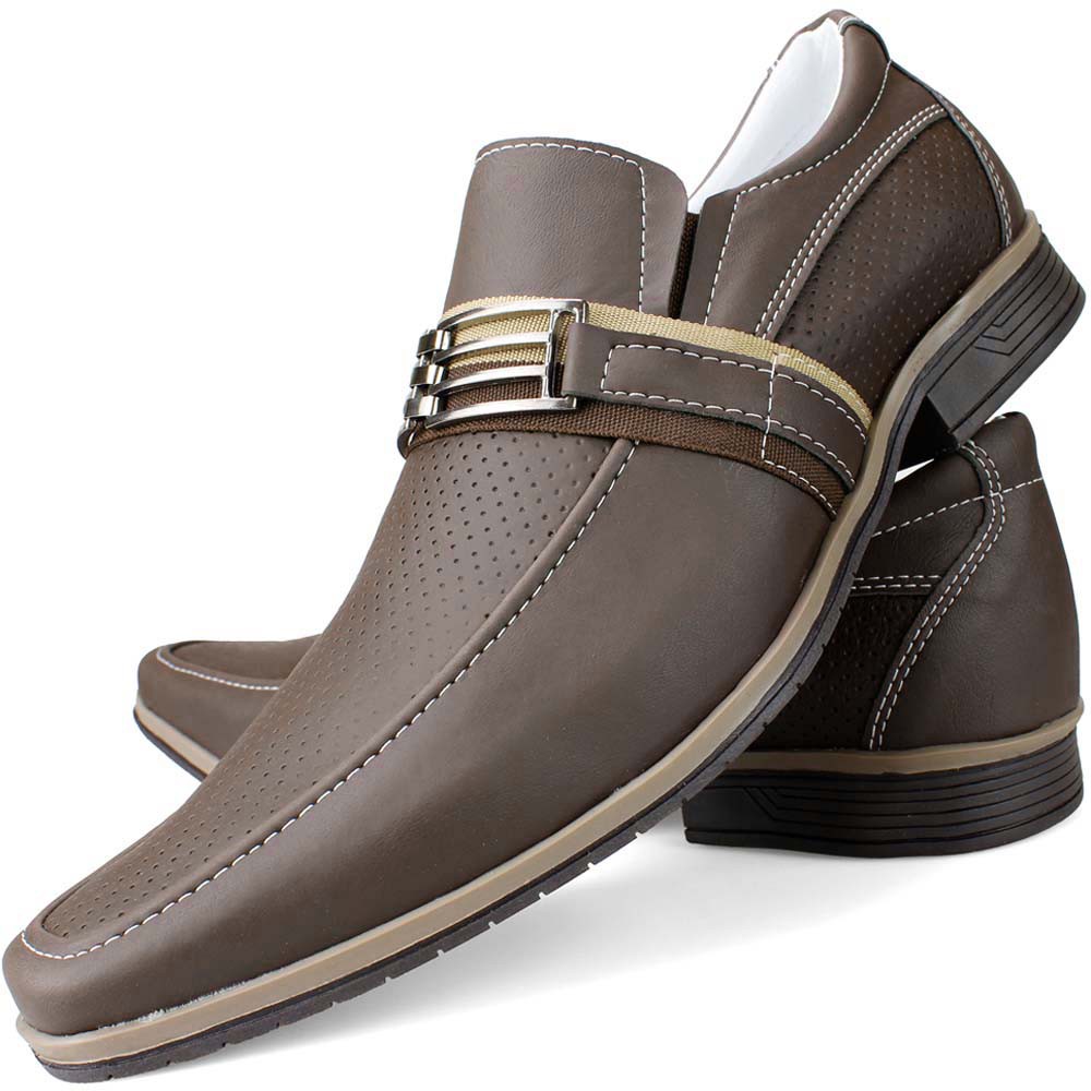 Sapato Social Masculino Sapatofranca Com Fivela Café Shopee Brasil