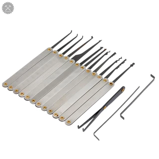 TLMASTER 15Pcs Stainless Steel Lock Pick Opener Set Locksmith Tools with Wrench Broken Key Extractor