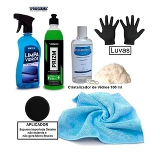 KIT LIMPA VIDROS 500ML + PRIZM 500ML VONIXX - Restaurador de Vidros - Removedor de Chuva Ácida+ Cristalizador de Vidros
