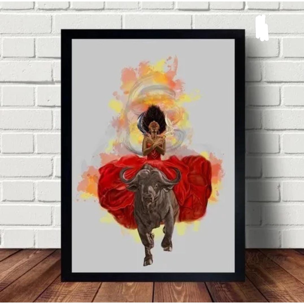 Quadro Decorativo Iansã Umbanda 20x30 com moldura