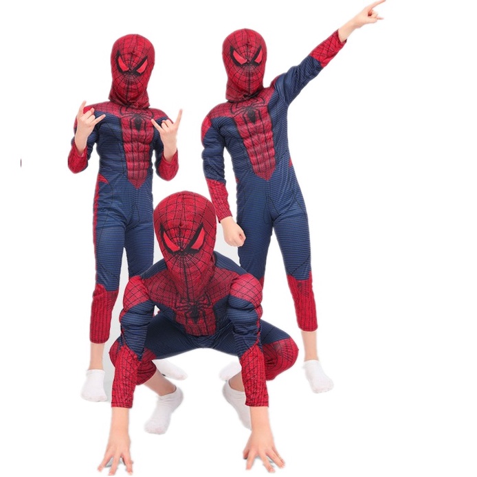 Máscara Cosplay Espetacular Homem Aranha Desenho Fantasia Realista Top