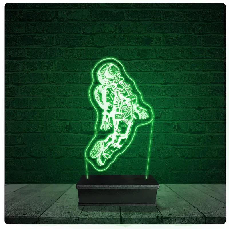 Luminária Abajur Acrílico Led - Astronauta Desenho 13