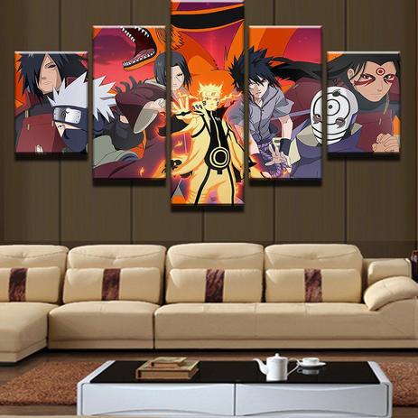 Kit Quadros Decorativos Mosaico 3 Peças Trio Anime Goku Naruto Luffy  Personagem Principal Desenho Modular Moda Vintage Criança Infantil presente