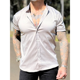 Camisa Social Cetim Slim Preta - Gola Padre - Conquest