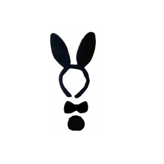 Kit Tiara Arco Coelho Para Fantasia Cosplay festaa Carnaval Branco ou preto (tiara + gravata borboleta + rabinho ) em Oferta na Shopee