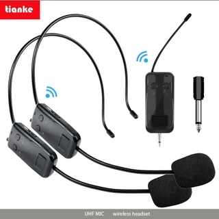 2024 Microfone Sem Fio Uhf Fone De Ouvido Parelhamento De Para Amplificador De Voz Rolton Professor Alto-Falante Mikrofon Tanpa Wayer Audio Sound TIANKE , Sistema PA , Fitness