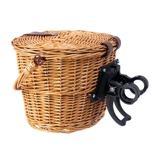 Cesta para Bicicleta Retrô Vime Com Tampa e Suporte de Engate Rápido Bike Tsw