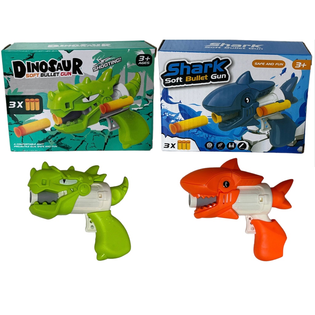 Lançador De Dardos Nerf Arminha Dinossauro Rex / Shark