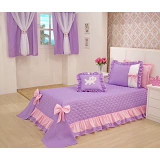 Cobre Leito Infantil C Ursinha Jogo Cama Menina Colcha Linda