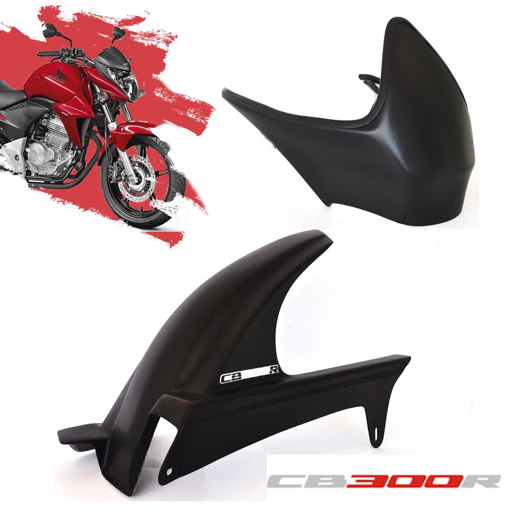 Paralama + Protetor De Tanque Cb 300 E Cb 300r Fibra De Vidro