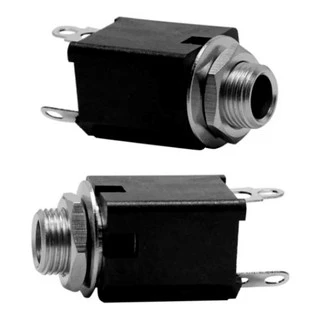 Plug Jack Fêmea P10 Estéreo Fechado 2p - kit Com 2 Un