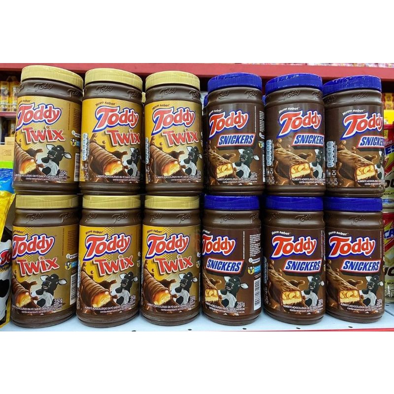 Achocolatado em pó Toddy novos sabores Twix e Snickers 350g