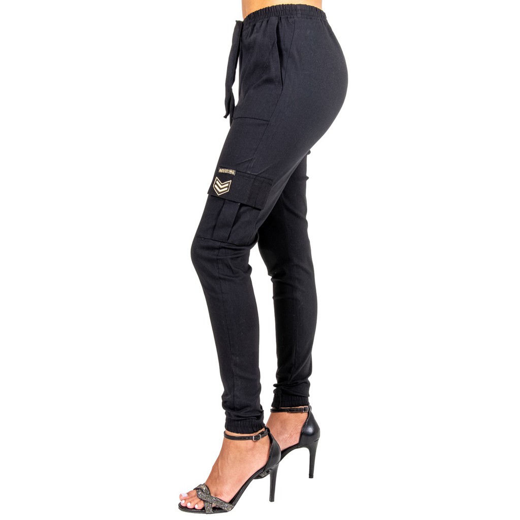 Calça Feminina Jogger Bengaline Cargo Militar Com Bolso e Elástico - WOLFOX  - WOLFOXCENTER