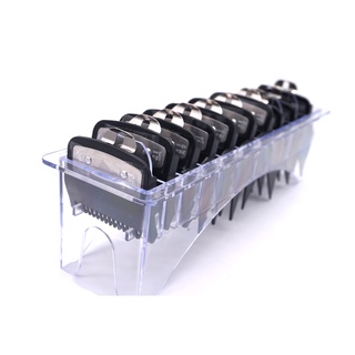 Kit 10 Pentes Especiais Degrade Com Clip Trava De Metal Para Maquina de Corte Para Maquina Wahl com Suporte Acrílico