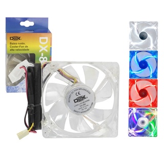 Cooler Fan Gamer 80mm 8cm Com Led Branco Vermelho Rgb Para Gabinete Cpu