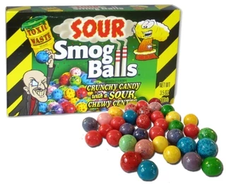 Toxic Waste Sour Smog Balls - Balas Super Ácidas - Importado do Paquistão - 100g