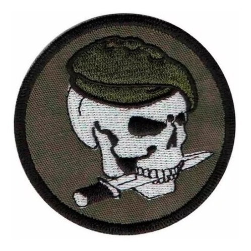 Patch Bordado Caveira Militar Boina Faca Nos Dentes | Shopee Brasil