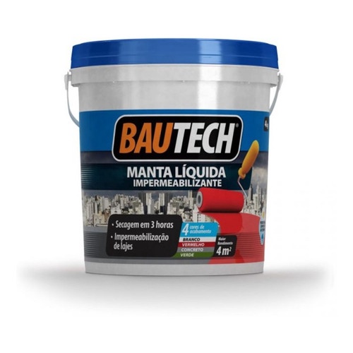 Bautech Manta Liquida 4kg Impermeabilizante Laje Telha Chão