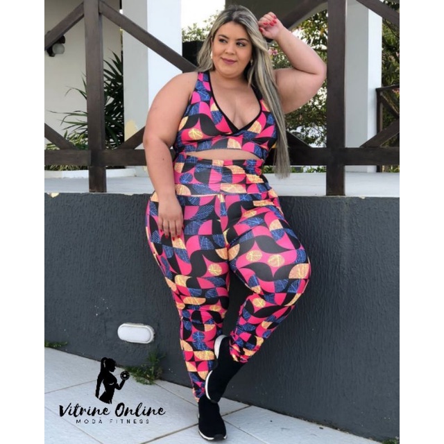 Calça Legging Plus Size Preta com Cós Alto