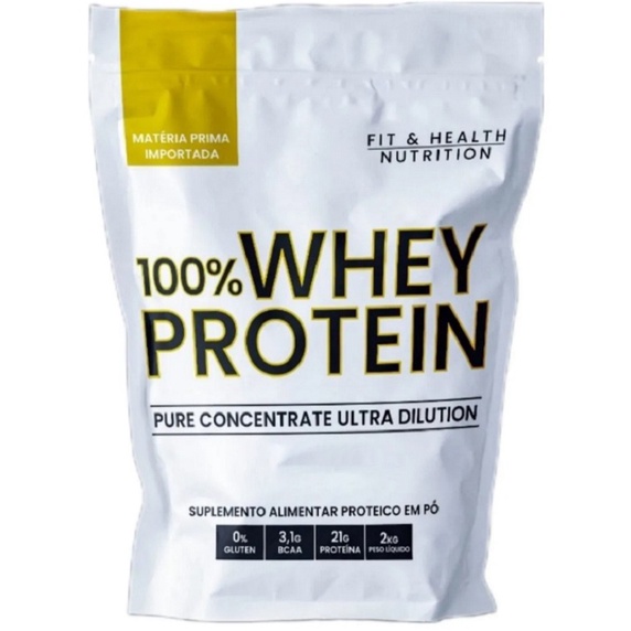 Whey Protein 2Kg 100% Fit & Health Nutrition Matéria Prima Importada