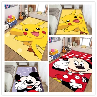Tapete De Desenho Animado Antiderrapante Para Casa Decoração De Tapetes Ultra Macios Dormitório Mickey Minnie Pikachu 40X80cm/50x120cm