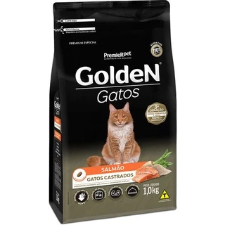 Ração Golden Salmão para Gatos Adultos Castrados 1kg