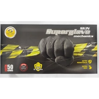 50 Unidades Luva de Segurança Nitrílica Skin Super Glove