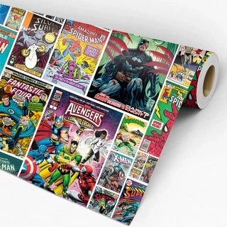 Papel de Parede Adesivo Teens Geek Quadrinhos HQ Super-heróis Marvel Dc GFC-QUADRINHO-01