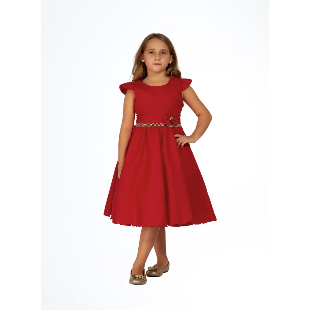 Menina store vestido vermelho