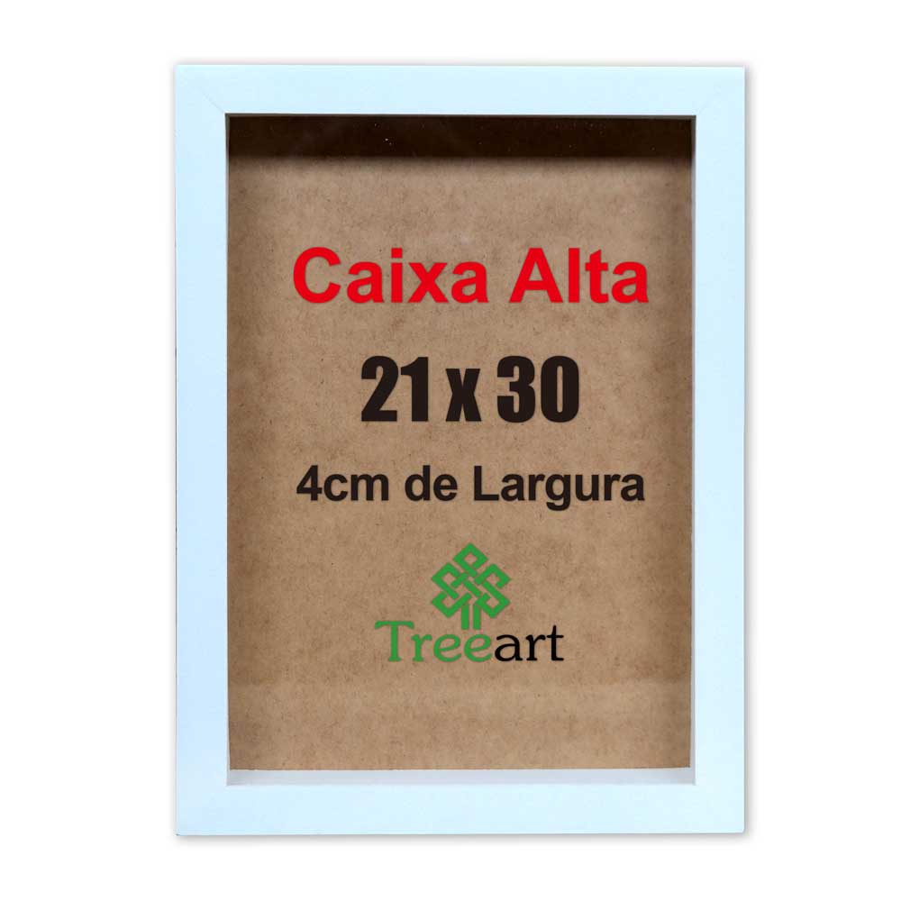 Quadro Decorativo Moldura Caixa Alta Branco - 21x30cm - A4